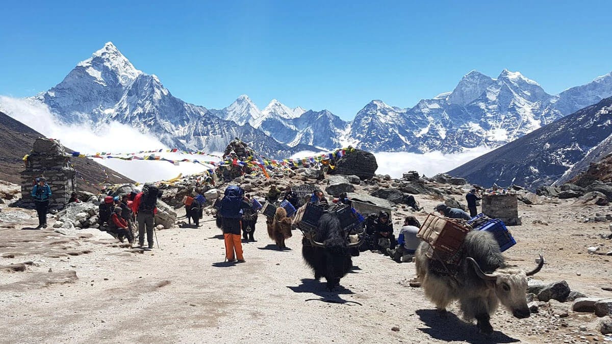 October trekking to base camp of Mt. Everest