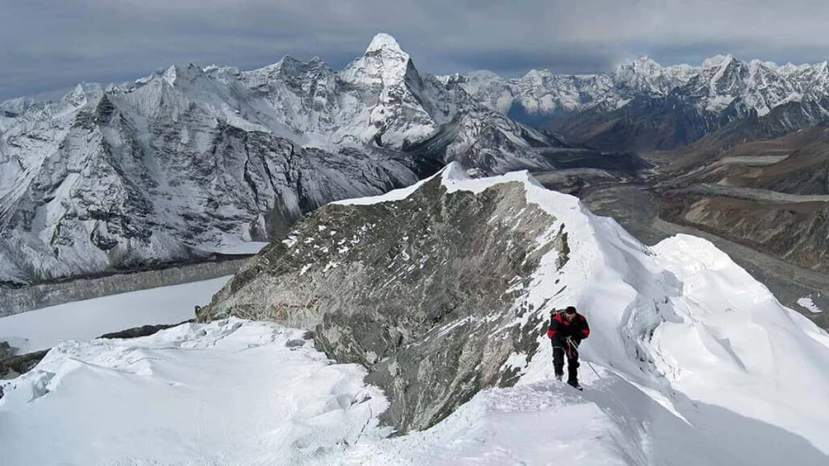 Climbing Island peak from Base camp